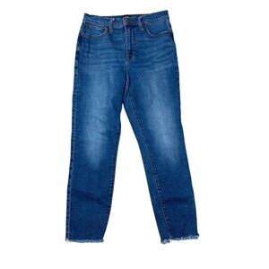 J. Crew Womens Jeans Size 27 High-Rise Skinny Frayed Hem Ankle Blue Denim Casual
